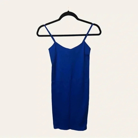 1272. Yelete SPAGHETTI STRAP SLIP DRESS SIZE ONE SIZE REGULAR ROYAL BLUE MINI - Picture 2 of 9